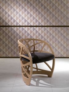 SE54 Galileo chair, Wooden chair with padded seat