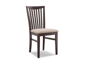167, Chair in solid wood, back with vertical pattern