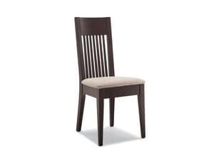 305, Chair with padded seat, backrest with vertical slats