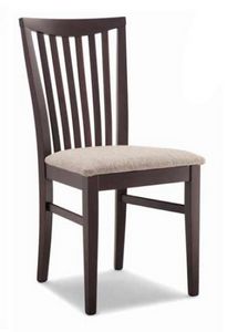 Anna, Wooden chair, with upholstered seat
