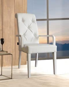 Art. 125 Billionaire P, Chair with armrests, padded, quilted backrest