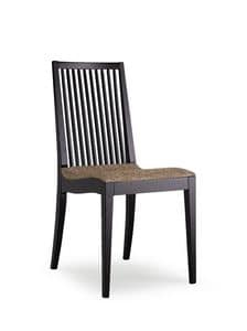 BETTY/S, Wooden chair, backrest with vertical motif slats