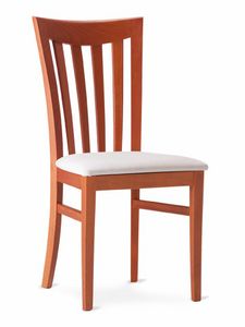 DEMETRA, Wooden chair with backrest with vertical slats