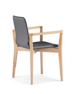 1123, Chair with armrests made of wood, padded
