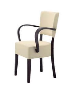 302, Wooden chair with padded seat and backrest