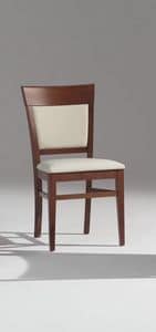 313 BIS, Beech chair with padded seat and back.