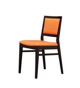 330 I, Dining chair in beechwood, padded, for hotels