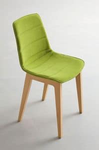 Alhambra BL dress, Chair with beech base, upholstered shell, for conference