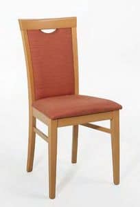 Anna, Chair with wooden frame, padded, with handle