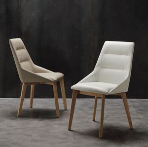 Art. 246 Europa, Elegant chair in eco-leather, for dining room