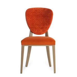 Cammeo 02611, Solid wood chair, upholstered seat and back,  fabric covering, modern style