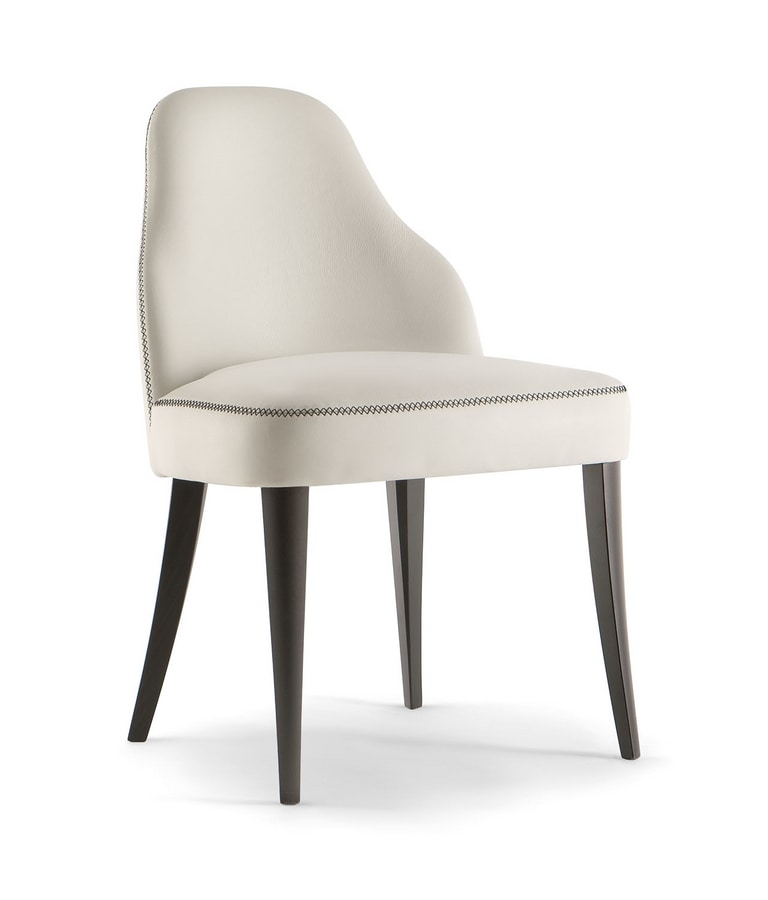 CHICAGO SIDE CHAIR 015 S, Upholstered chair with wooden legs