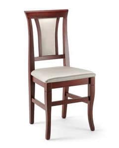 Cleo, Dining chair in beech wood, padded, elegant