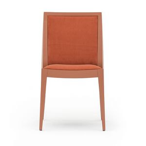 Flame 02111, Chair in solid wood, upholstered seat and back, fabric covering, modern style
