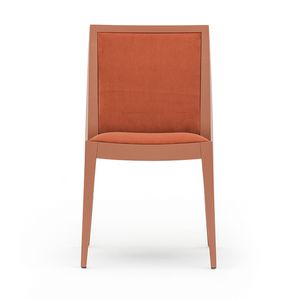 Flame 02111, Chair in solid wood, upholstered seat and back, fabric covering, modern style