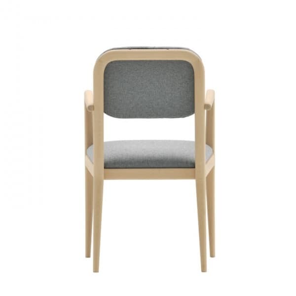 Garbo 03121, Chair with armrests, made of wood, with rounded elements