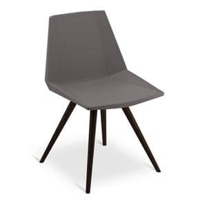 GLIM WOOD, Upholstered chair with beech base, for pizzerias