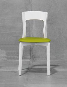 ISOTTA, Chair with padded seat, ash or beech wood structure