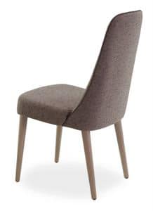 Karina 2 W, Chair with wooden legs, upholstered