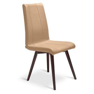 MINA, Upholstered chair with beech wood base, for dining rooms