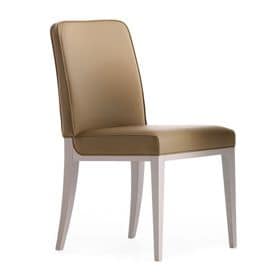 Opera 02211, Chair in solid wood, upholstered seat and back, fabric covering, modern style