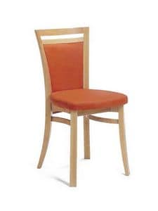Sofia I, Beech chair, upholstered, for bakeries and bars