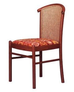 407 C, Chair with cane back, in beech, for ice cream parlor