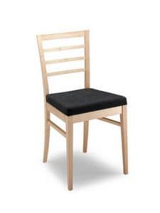 Anna ST, Modern wooden chair, backrest with horizontal slats
