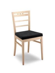 Anna ST2, Modern wooden chair with hand-worked backrest