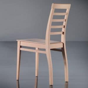 ART. 135 HARMONY, Dining chair, linear, in beech, for contract use