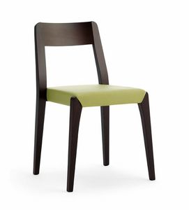 Cotton, Stackable chair in beech wood for bar and hotel