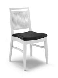 Gaia ST, Modern wooden chair with vertical slats