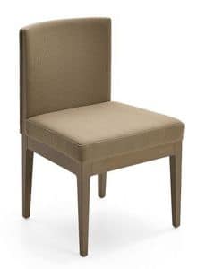 Kok chair, Wooden chair with padded seat and back, for bars and kitchens