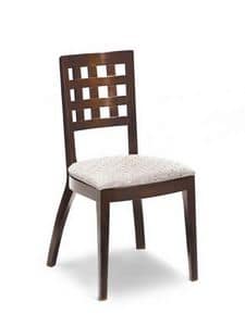 Ramona G, Chair with padded seat, backrest with square holes