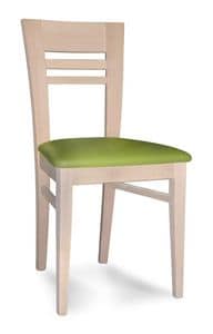 Susy ST, Chair in beechwood, back with horizontal slats