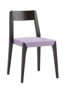 Us Cotton, Chair in wood for bar, chair with upholstered seat for home