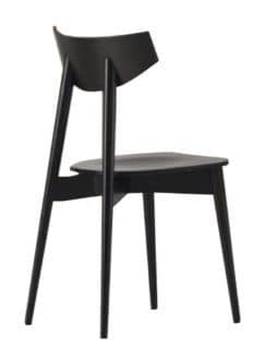 Us Dayana, Black chair for bar, chair with upholstered seat for kitchen