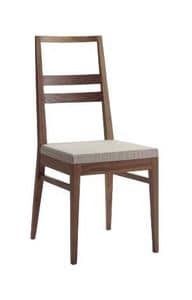 Us Denise, Wooden chair for home, chair with upholstered seat for restaurants