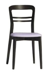 Us Minerva, Chair in beech wood bar chair with upholstered seat for the kitchen
