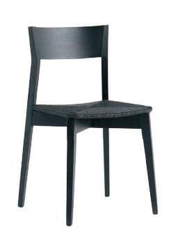 Us Miss, Black chair for bar, chair with upholstered seat for kitchen