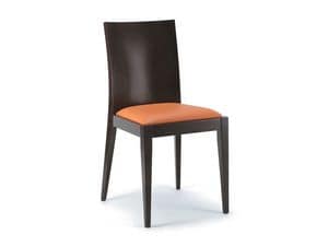 1030, Dining chair with upholstered seat, made of beech wood
