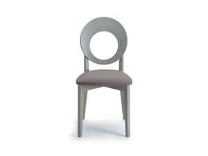 1049, Wooden chair with perforated round backrest