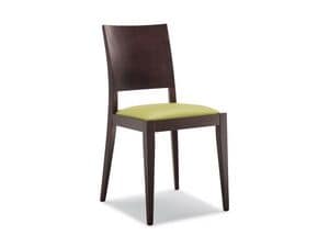 160, Wooden chair, padded seat, for restaurants