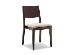 162, Chair with wooden smooth back, for breakfast room