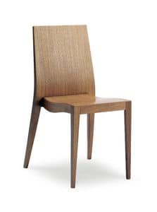 CIAK, Dining chair in wood, durable and comfortable, for Hotel