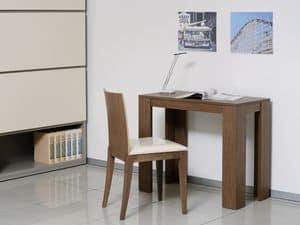 Complementi Sedia 04, Chair with padded seat and backrest in solid wood