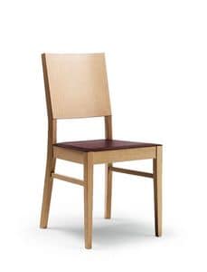 EMILY, Chair in beech wood for restaurant and dining room