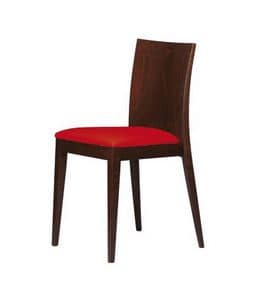 M16, Wooden chair, padded seat, for bars and restaurants