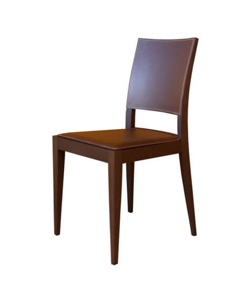 M17, Chair in beech, seat and back covered with leather