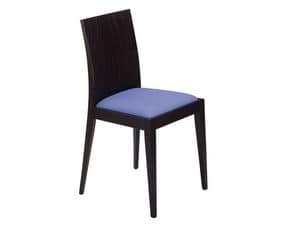Masha/S, Wooden chair with padded seat for bars and restaurants